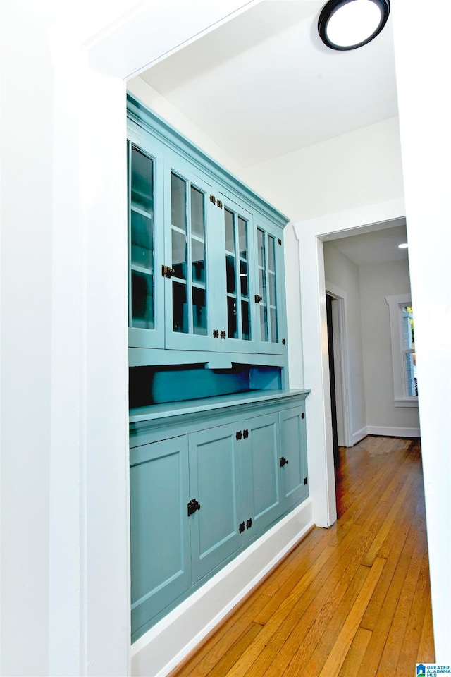 interior space with light hardwood / wood-style flooring