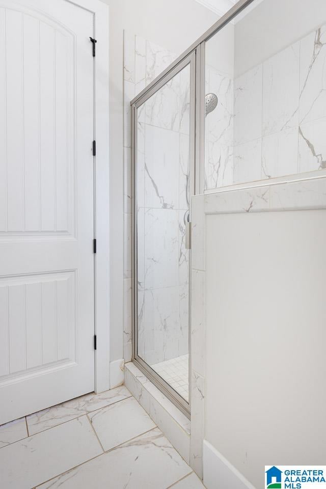 bathroom with an enclosed shower