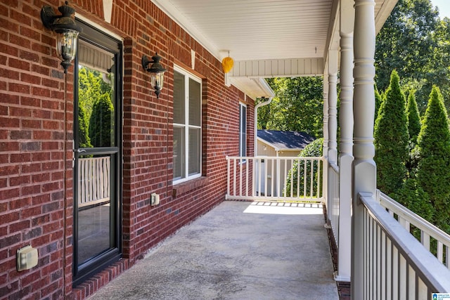 exterior space with covered porch