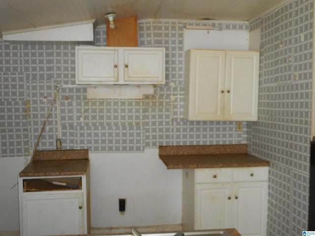 kitchen with dark countertops