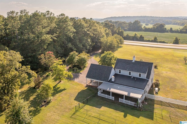 bird's eye view with a rural view