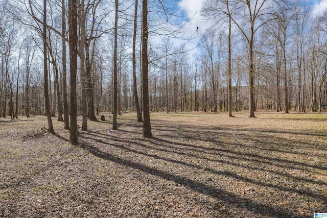 exterior space with a forest view