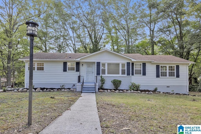2604 Wood Dr NE, Center Point, AL 35215 - ranch-style house featuring a shingled roof, crawl space, and a front yard