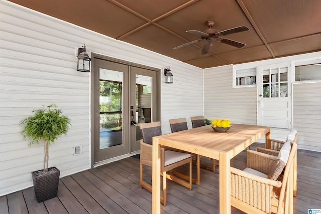 wooden terrace with ceiling fan