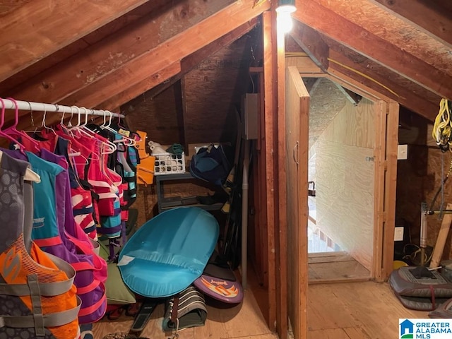 view of unfinished attic