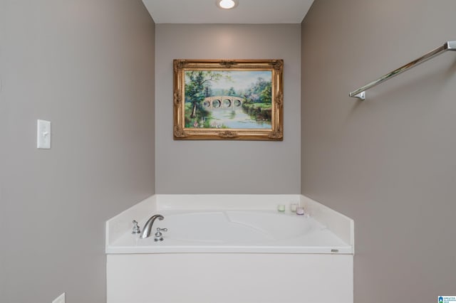 bathroom featuring a garden tub