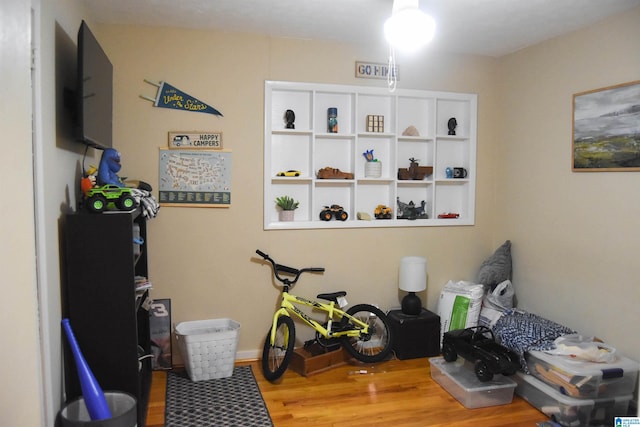 miscellaneous room with light wood-type flooring