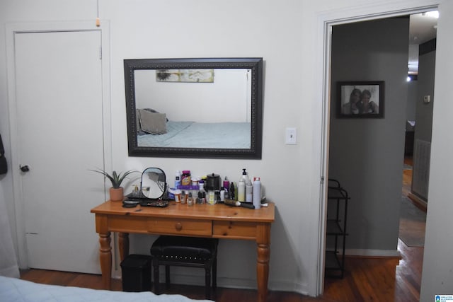 interior space with hardwood / wood-style floors