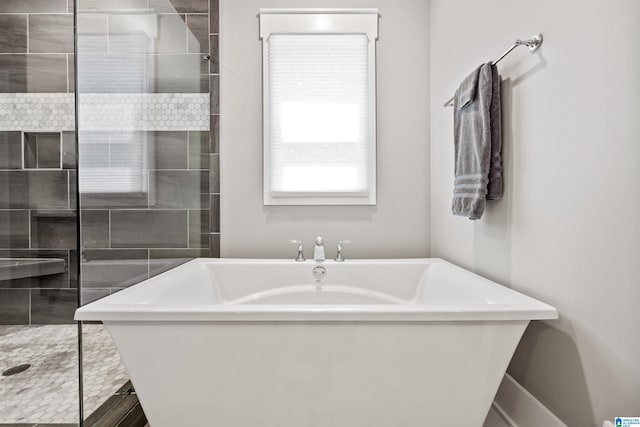 bathroom featuring a washtub