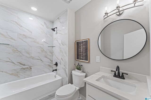 bathroom featuring vanity and separate shower and tub