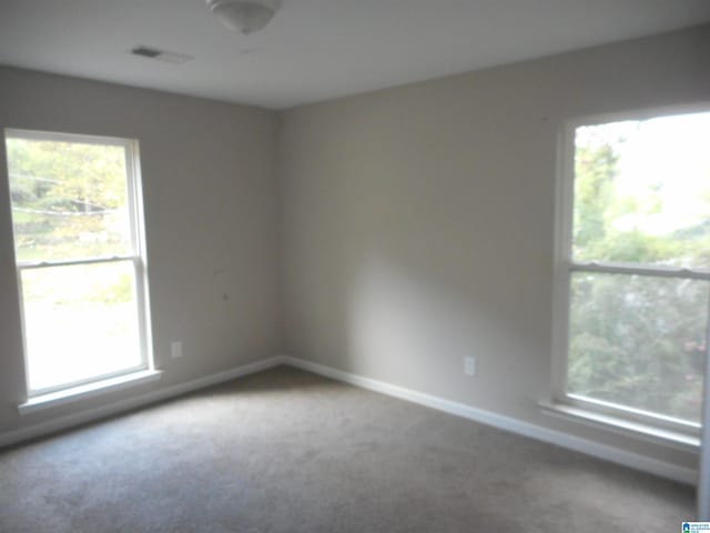 view of carpeted spare room