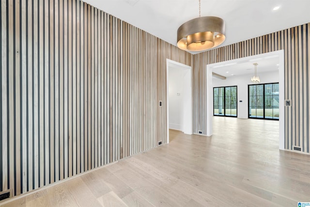 empty room featuring light hardwood / wood-style flooring