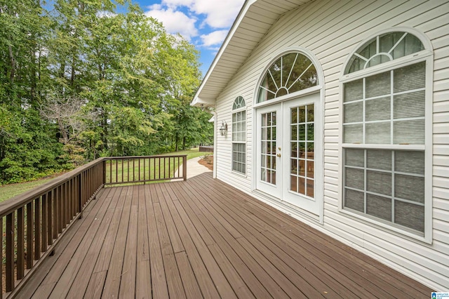 deck with french doors