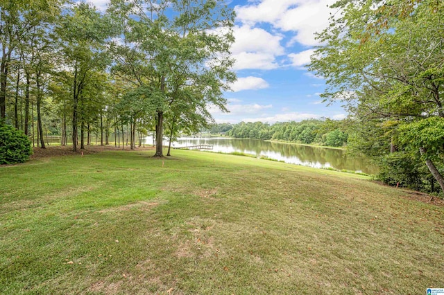 view of yard featuring a water view