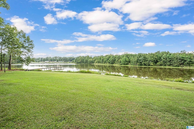 view of yard featuring a water view