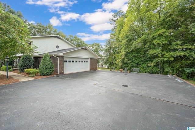 exterior space featuring a garage