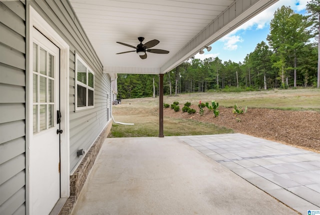 view of patio / terrace with ceiling fan