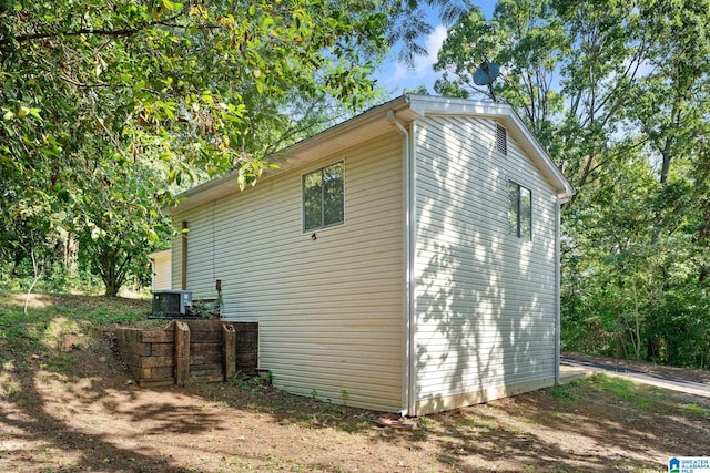 view of home's exterior featuring central AC