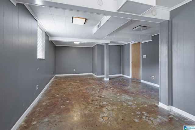 spare room with concrete flooring