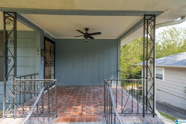 view of patio / terrace with ceiling fan