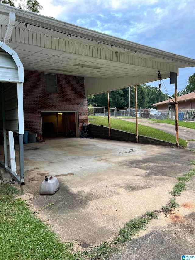 view of car parking with a carport