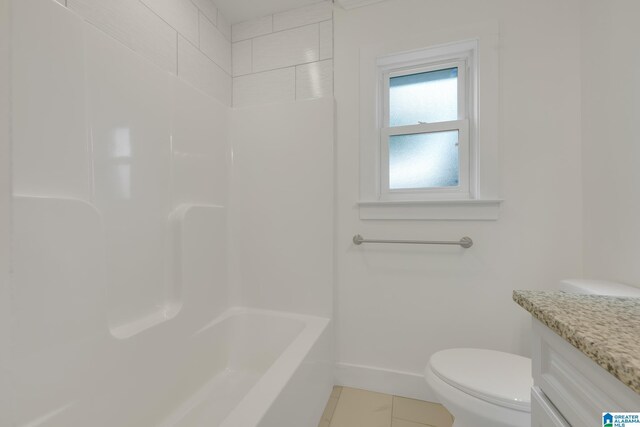 bathroom featuring tile patterned floors, toilet, and vanity