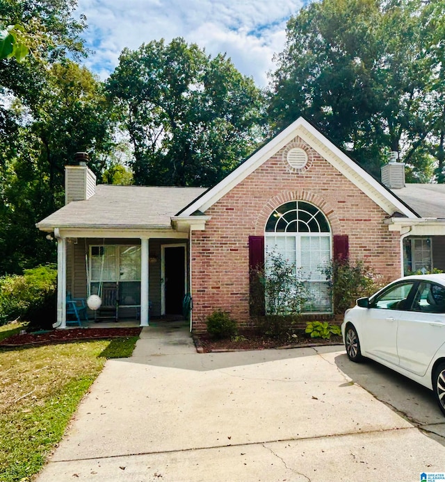 view of front of property with covered porch