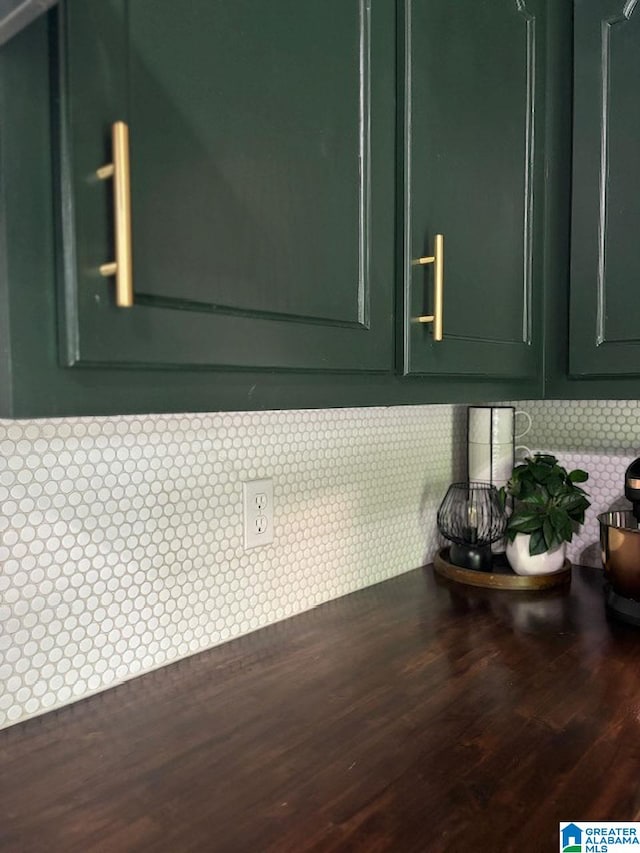 details with green cabinets