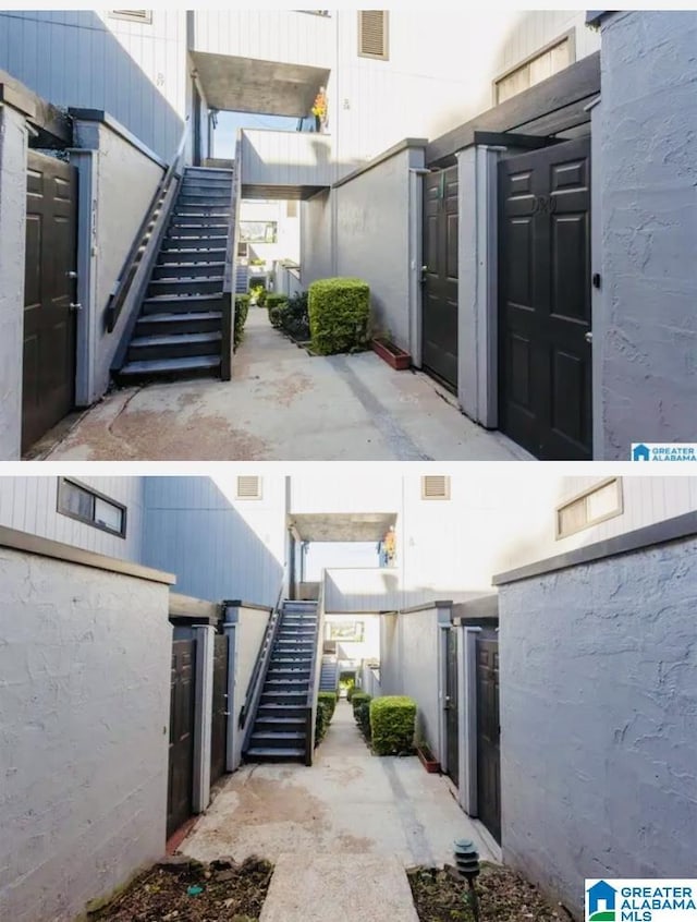 view of patio / terrace with stairway