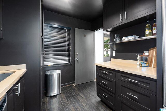 kitchen featuring dark hardwood / wood-style flooring