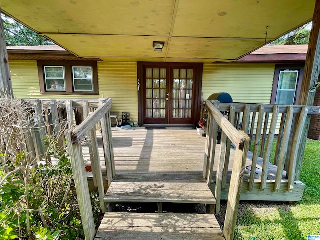 exterior space featuring french doors