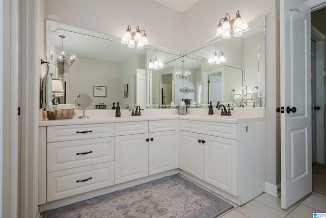 bathroom featuring tile patterned floors and vanity