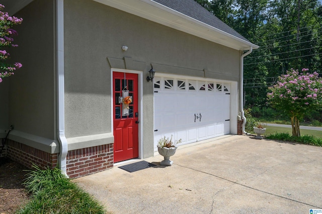 view of garage