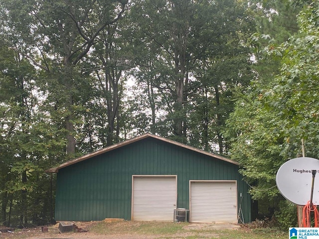 garage featuring central air condition unit