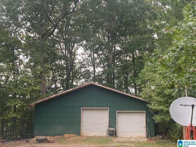 detached garage with cooling unit