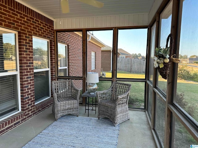 sunroom / solarium with wood ceiling