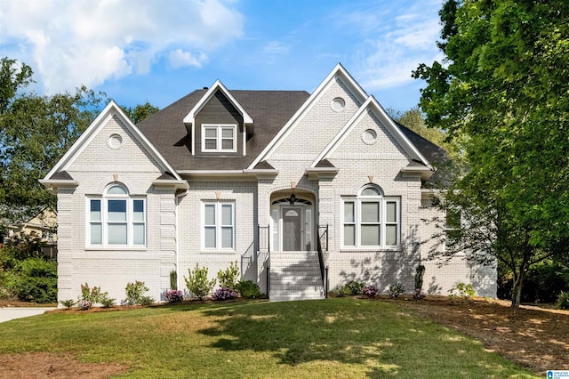 view of front facade with a front lawn