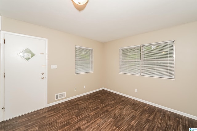 foyer featuring dark hardwood / wood-style floors