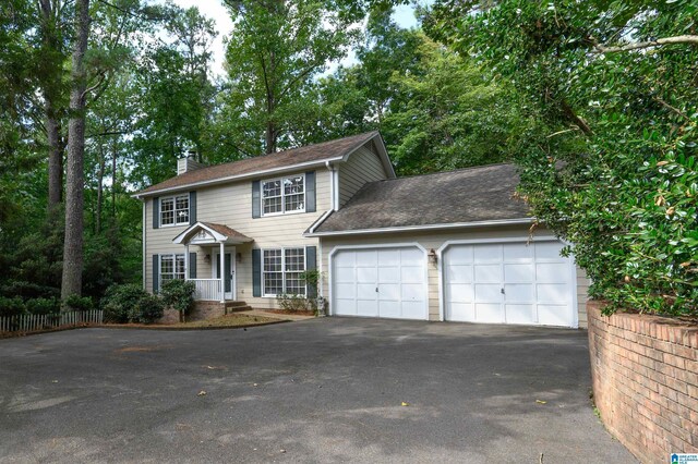 view of front of house with a garage