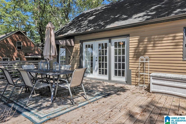 deck with french doors