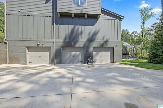 view of home's exterior featuring a garage