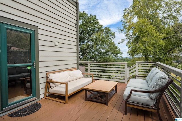 deck with an outdoor living space