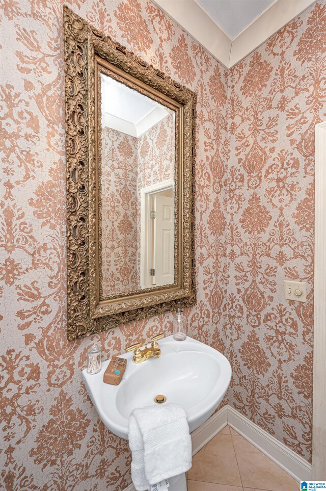 bathroom featuring tile patterned floors and sink