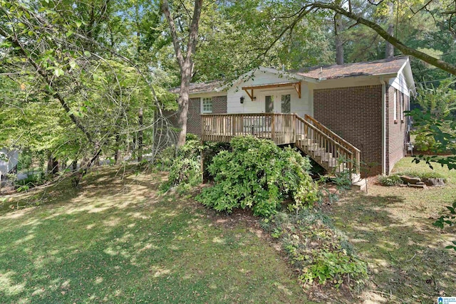 exterior space featuring a wooden deck