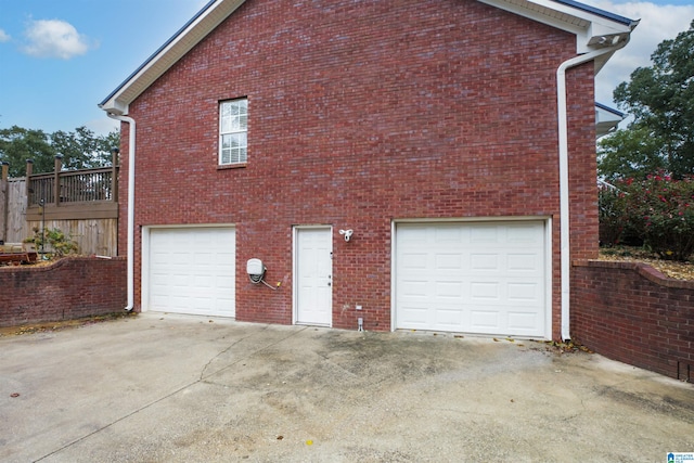 view of home's exterior with a garage