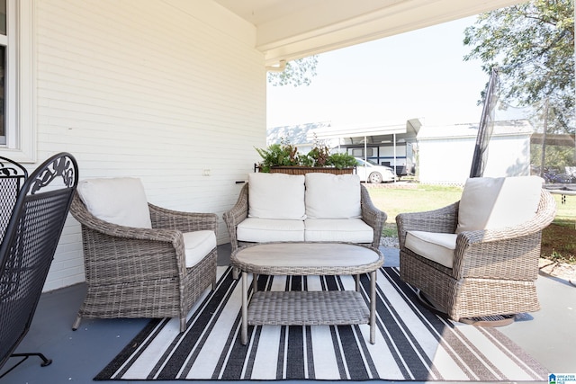 deck with an outdoor living space