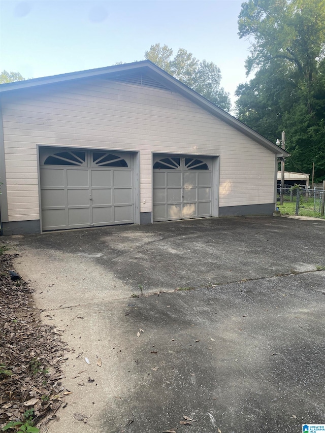 view of garage