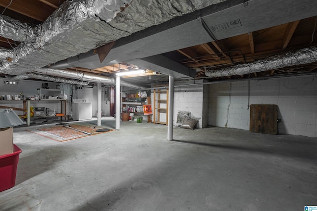 basement with washer / clothes dryer