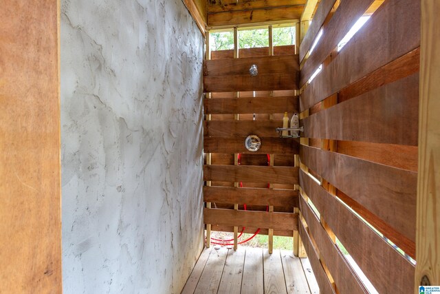 interior space with hardwood / wood-style flooring