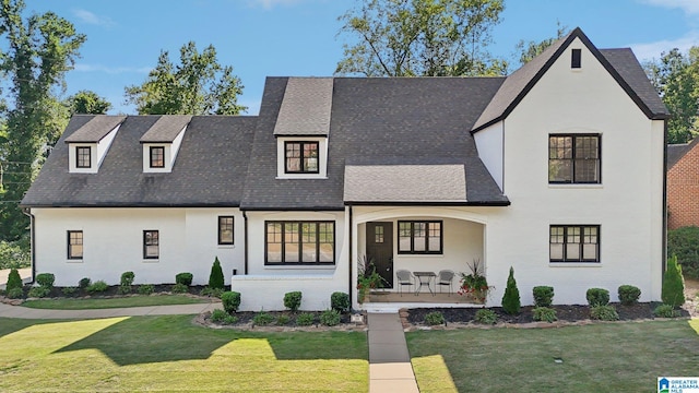 view of front of house featuring a front lawn